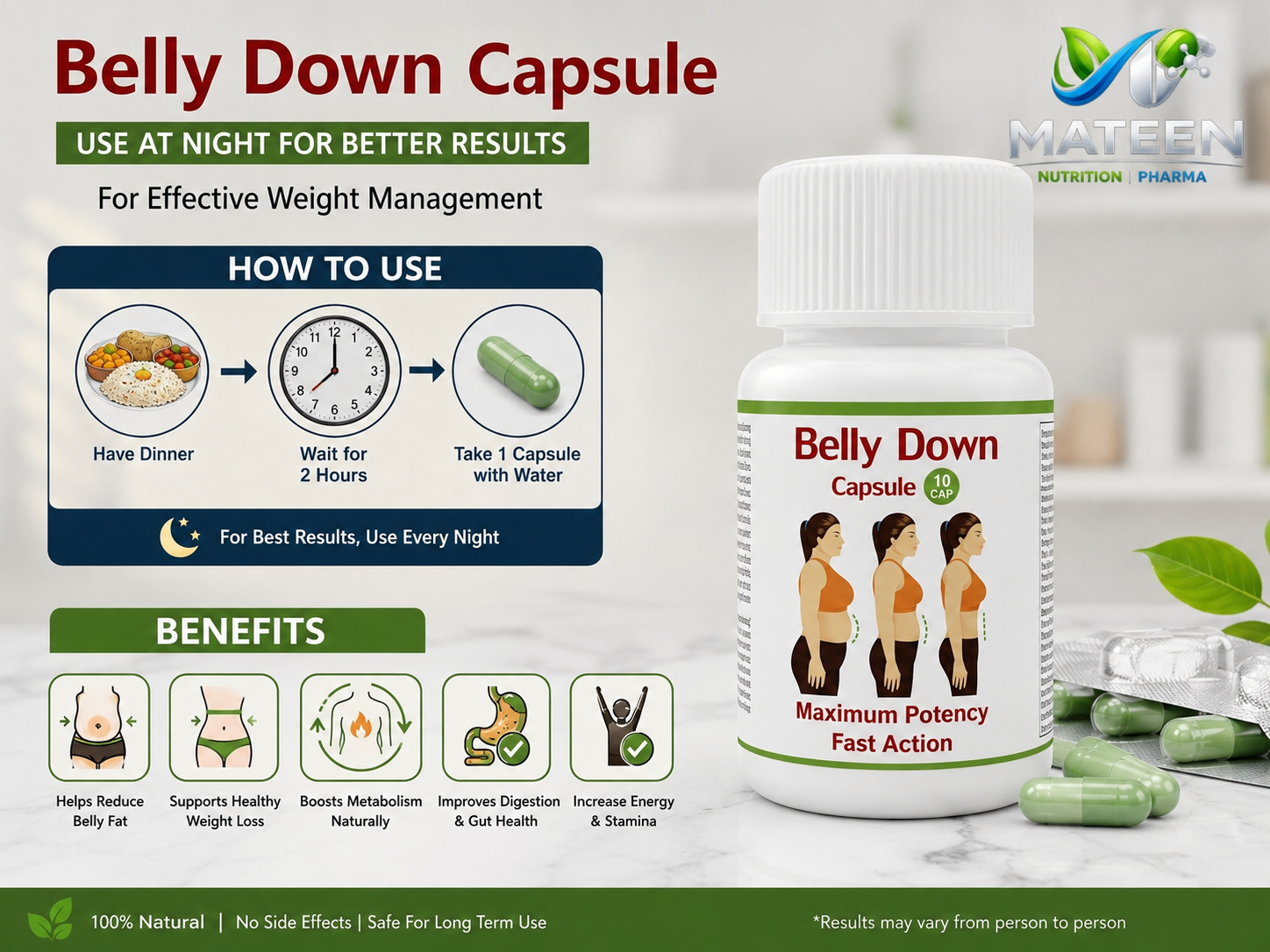 Belly Down – Natural Herbal Fat Burner for Flat Belly